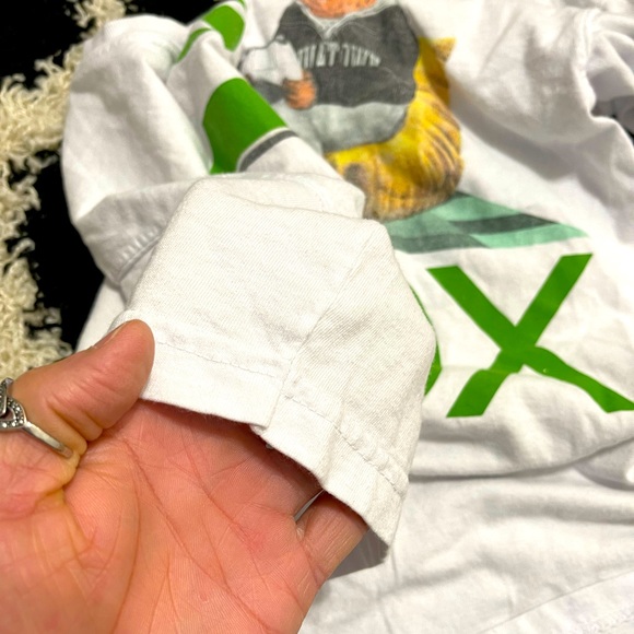Used Men’s Size Small X-Box Game Gear Graphic Tee With Bear & Logo Prints White - Picture 9 of 9